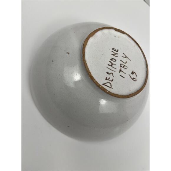 Desimone Italy Pottery Bowl Vintage Numbered MCM Hand Painted Goat Art 6.25 Inch - Picture 6 of 11